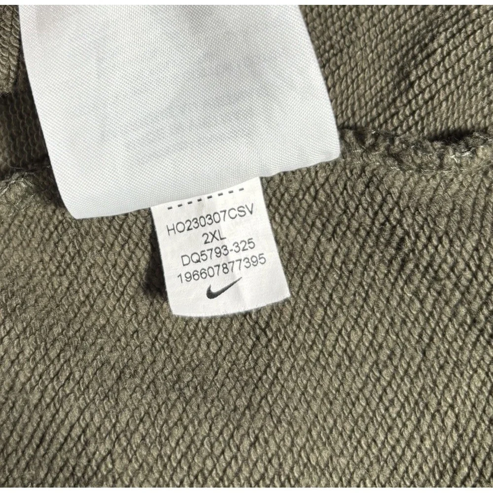 Nike Sportswear Club Fleece Hoodie Sweatshirt Womens 2XL Olive Green‎ Emroidered